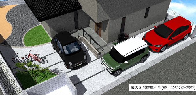 外構パース｜駐車場